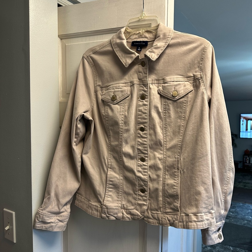 Charter Club Beige Jean Jacket -sz. xL